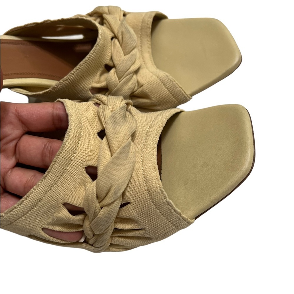 NEOUS Braided Cream Braided Open Toe Mules Heels - Picture 3 of 14